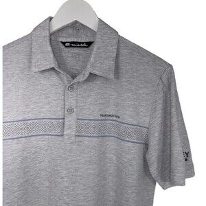 Travis Mathew Local Time Shirt in Heather Light Grey Small Personalized EUC